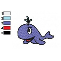 Cute Baby Whale Embroidery Design